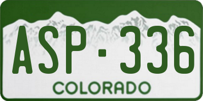CO license plate ASP336