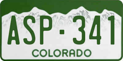 CO license plate ASP341