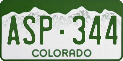 CO license plate ASP344