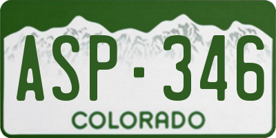 CO license plate ASP346