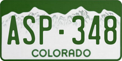 CO license plate ASP348