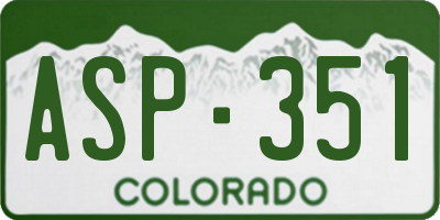 CO license plate ASP351