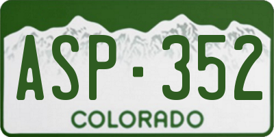 CO license plate ASP352