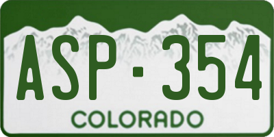 CO license plate ASP354