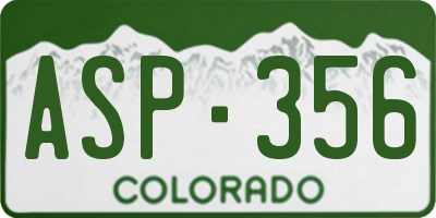 CO license plate ASP356