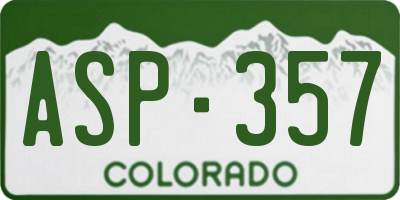 CO license plate ASP357