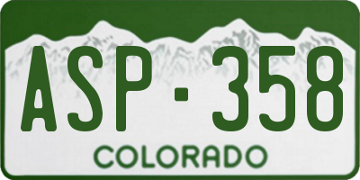 CO license plate ASP358