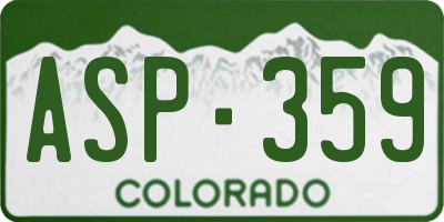 CO license plate ASP359