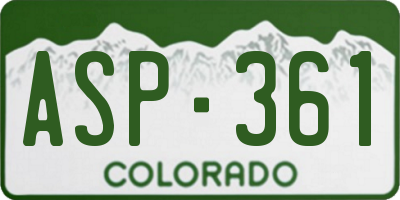 CO license plate ASP361