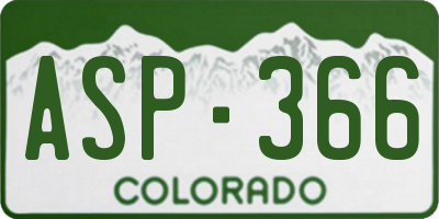 CO license plate ASP366