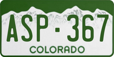 CO license plate ASP367