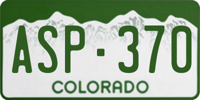 CO license plate ASP370