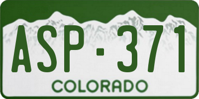 CO license plate ASP371