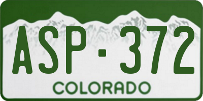 CO license plate ASP372