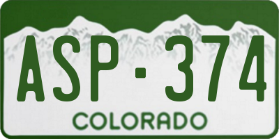 CO license plate ASP374