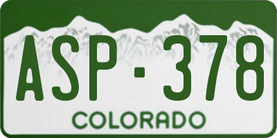 CO license plate ASP378