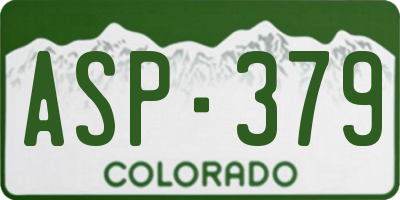 CO license plate ASP379