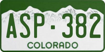 CO license plate ASP382