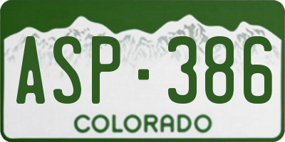 CO license plate ASP386