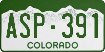 CO license plate ASP391