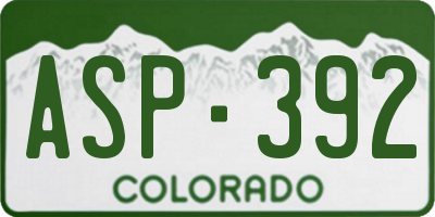CO license plate ASP392