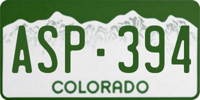 CO license plate ASP394