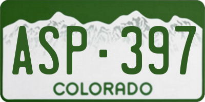 CO license plate ASP397