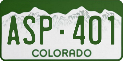 CO license plate ASP401