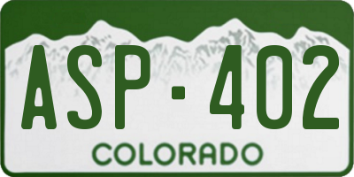 CO license plate ASP402