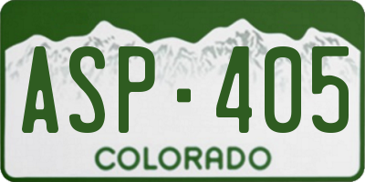 CO license plate ASP405