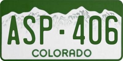 CO license plate ASP406