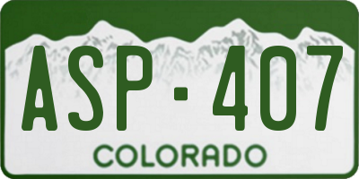 CO license plate ASP407
