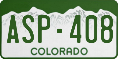 CO license plate ASP408