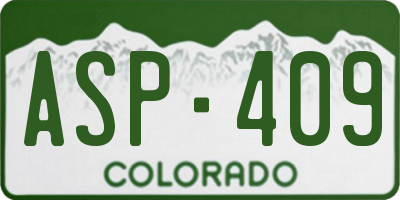 CO license plate ASP409