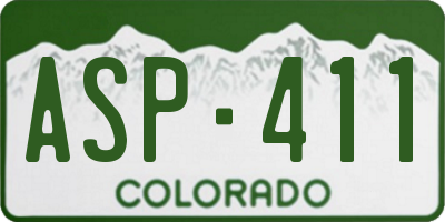 CO license plate ASP411