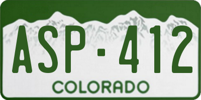 CO license plate ASP412