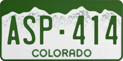 CO license plate ASP414