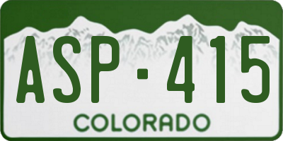 CO license plate ASP415