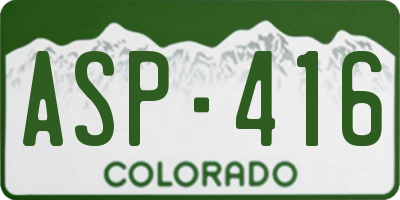 CO license plate ASP416