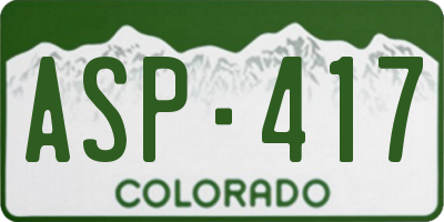 CO license plate ASP417