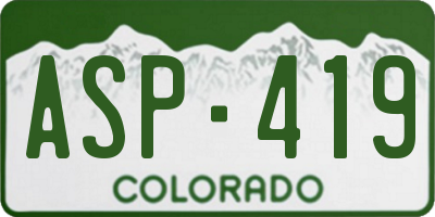 CO license plate ASP419