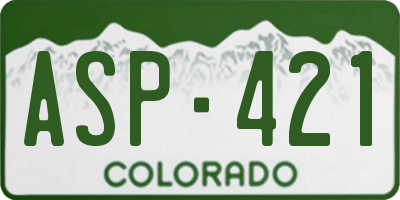 CO license plate ASP421