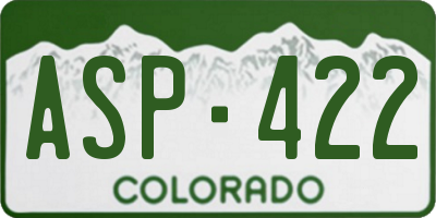 CO license plate ASP422