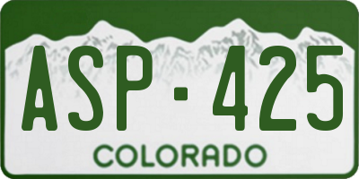 CO license plate ASP425