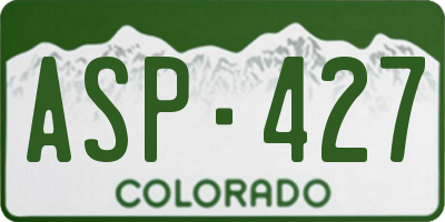 CO license plate ASP427