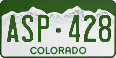 CO license plate ASP428