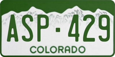 CO license plate ASP429