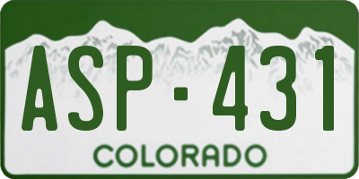 CO license plate ASP431