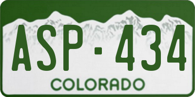 CO license plate ASP434
