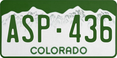 CO license plate ASP436